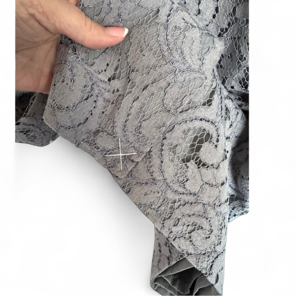 NWT J.Crew Natalia Grey Leavers Lace Dress Size 6-Stunning Lined V Neck Cocktail - Picture 13 of 16